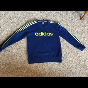 Dark blue Adidas crew neck sweatshirt. Medium